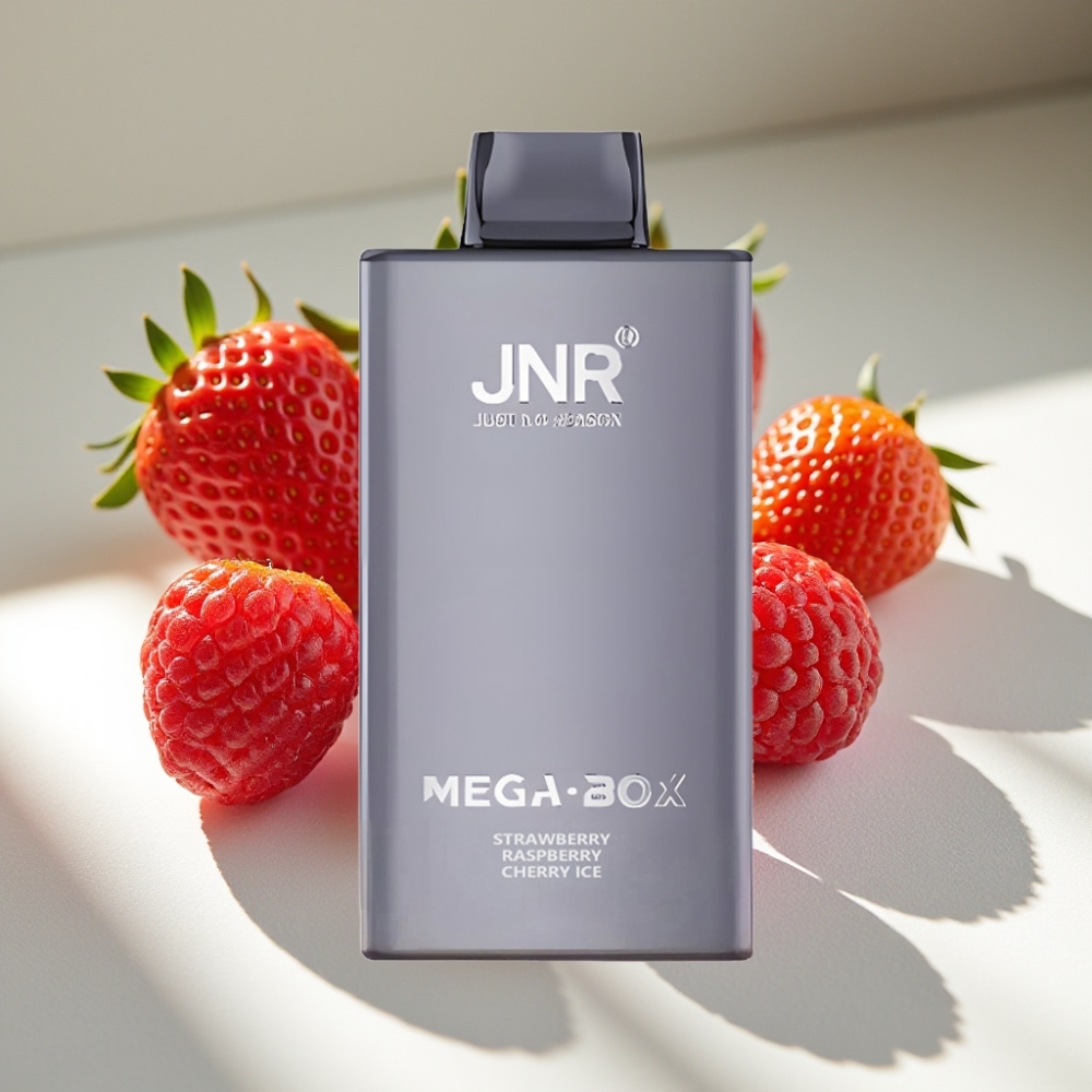 JNR Mega Box 25000 Puffs 30ml Dual Mesh Disposable Vape Strawberry Raspberry Cherry Ice