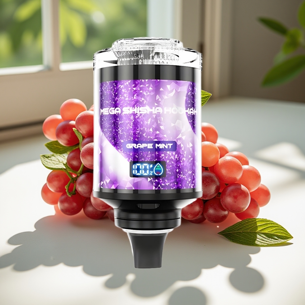 JNR Mega Shisha Hookah 100K Desktop Compatibility 60mL 2200mAh Grape Mint