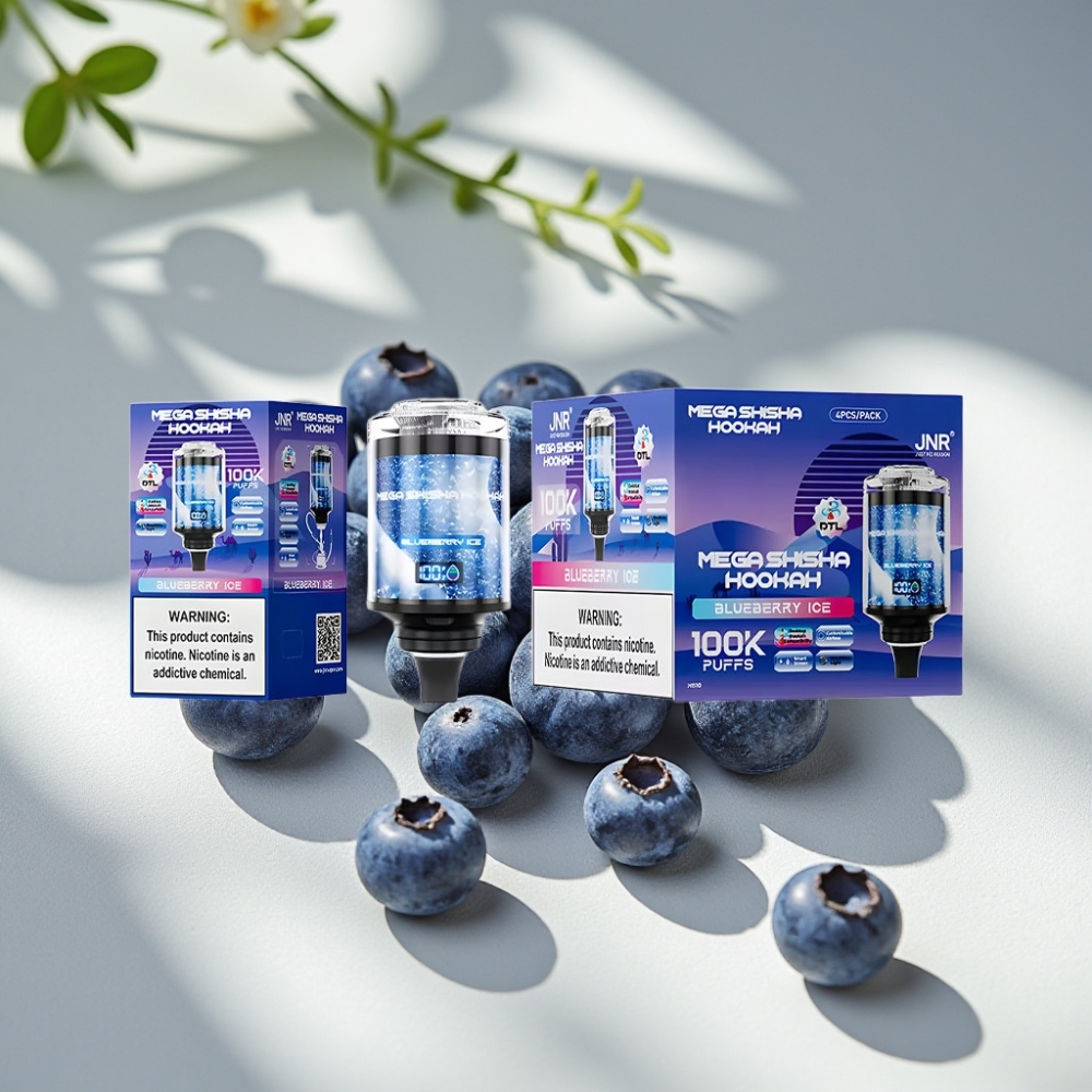 JNR Mega Shisha Hookah 100K Desktop Compatibility 60ml 2200mAh Blueberry Ice