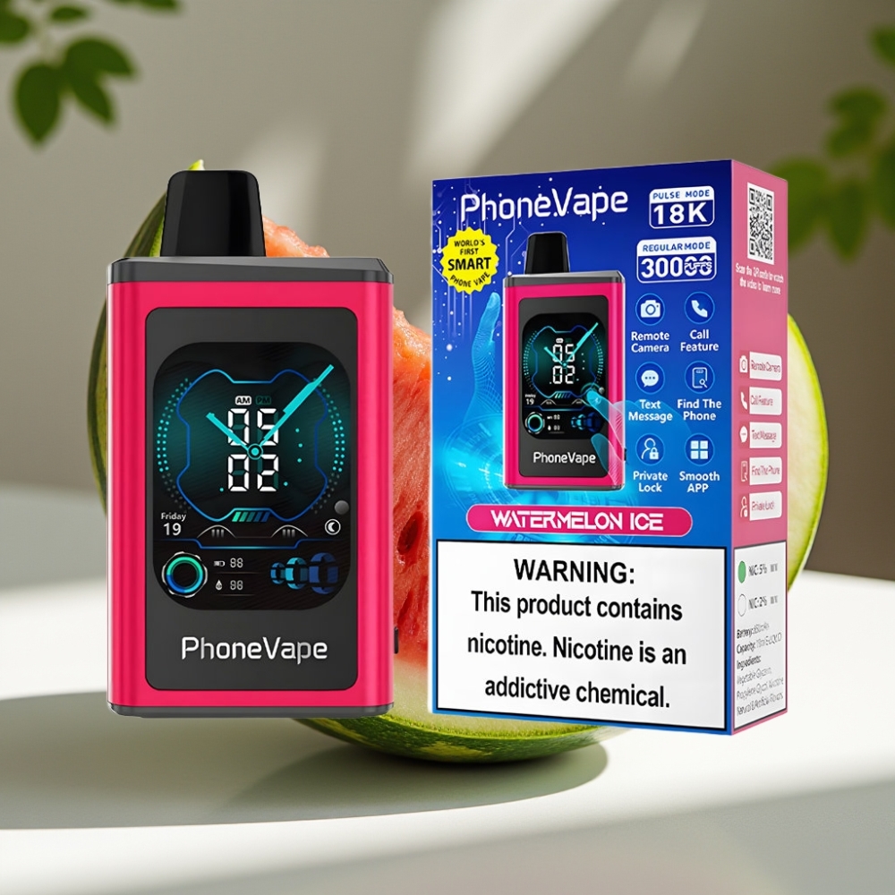 JNR PhoneVape 30000 Turbo Rechargeable Disposable Vape with App Control Watermelon Ice