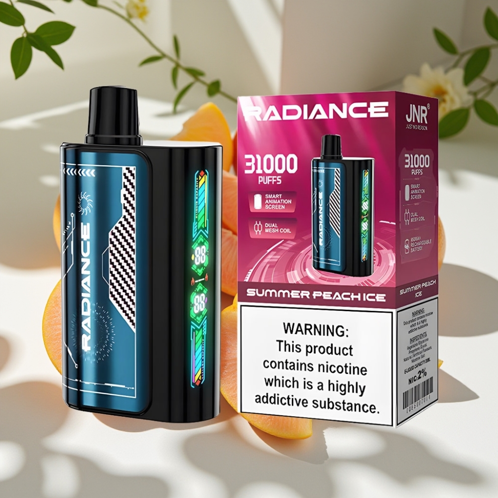 JNR Radiance 31000 Puffs 28ml Dual Mesh Disposable Vape SUMMER PEACH ICE