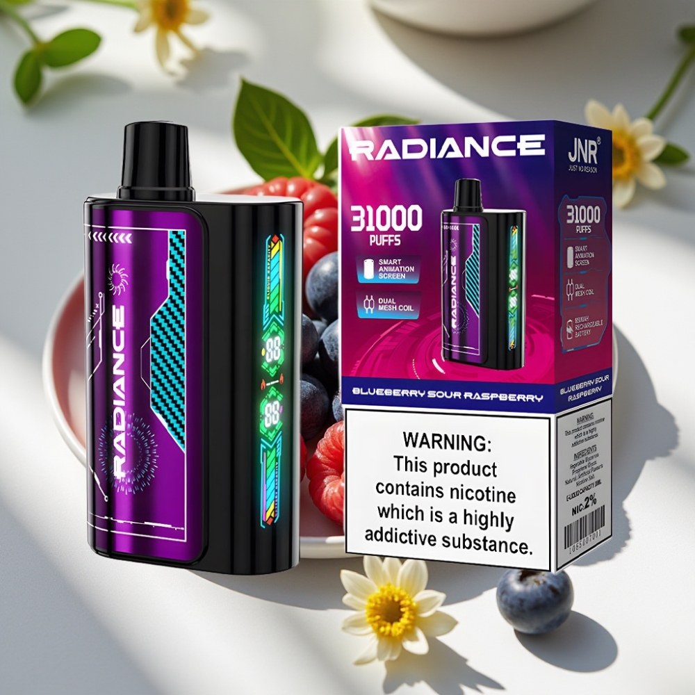 JNR Radiance 31000 Puffs Dual Mesh Rechargeable Disposable Vape BLUEBERRY SOUR RASPBERRY