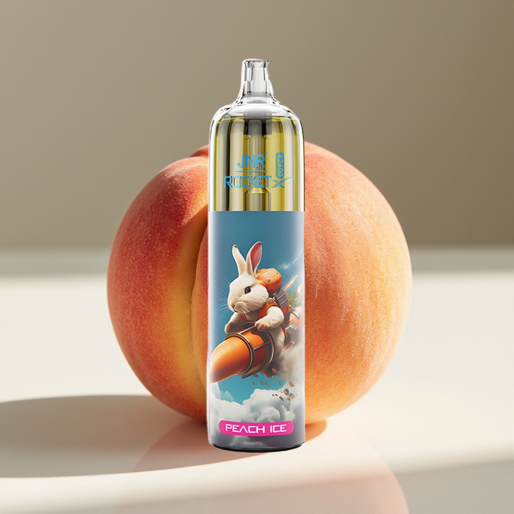 JNR Rocket-X 12400 Puffs Adjustable Airflow RGB Disposable Vape Peach Ice