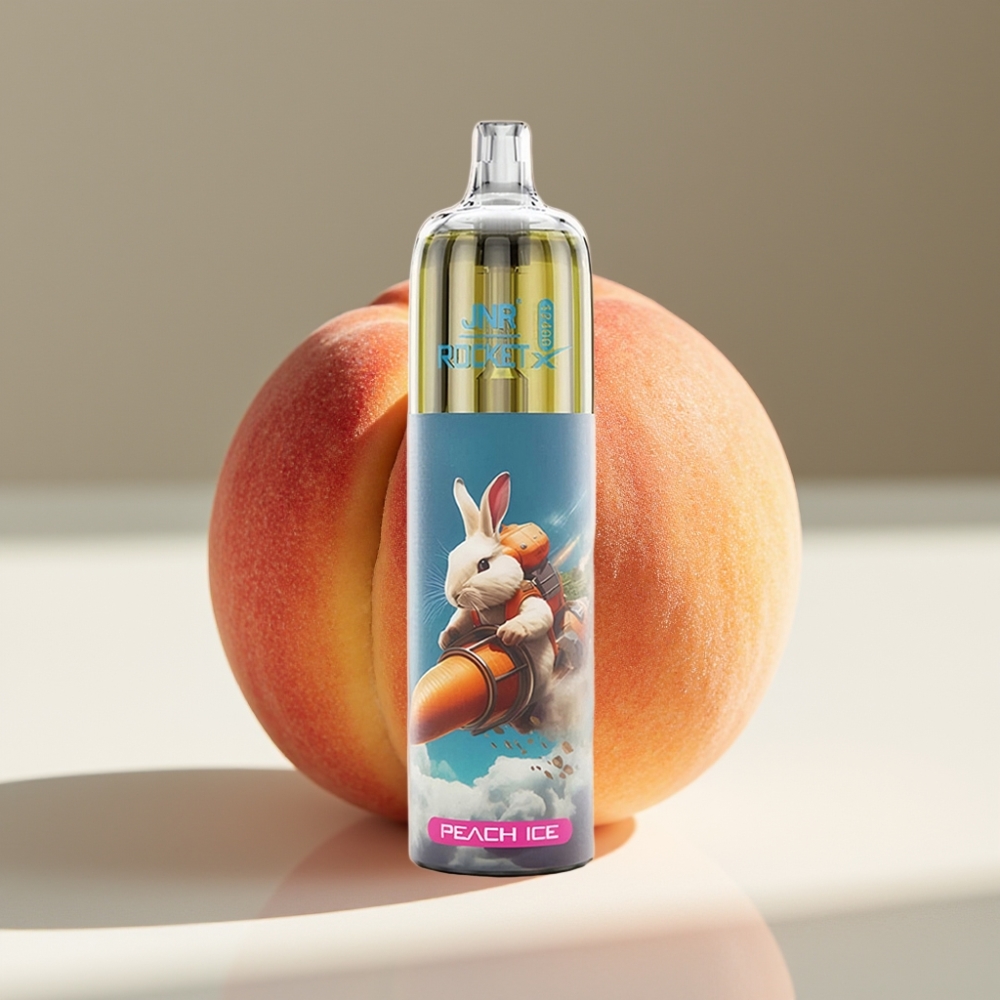JNR Rocket-X 12400 Puffs Adjustable Airflow RGB Disposable Vape Peach Ice