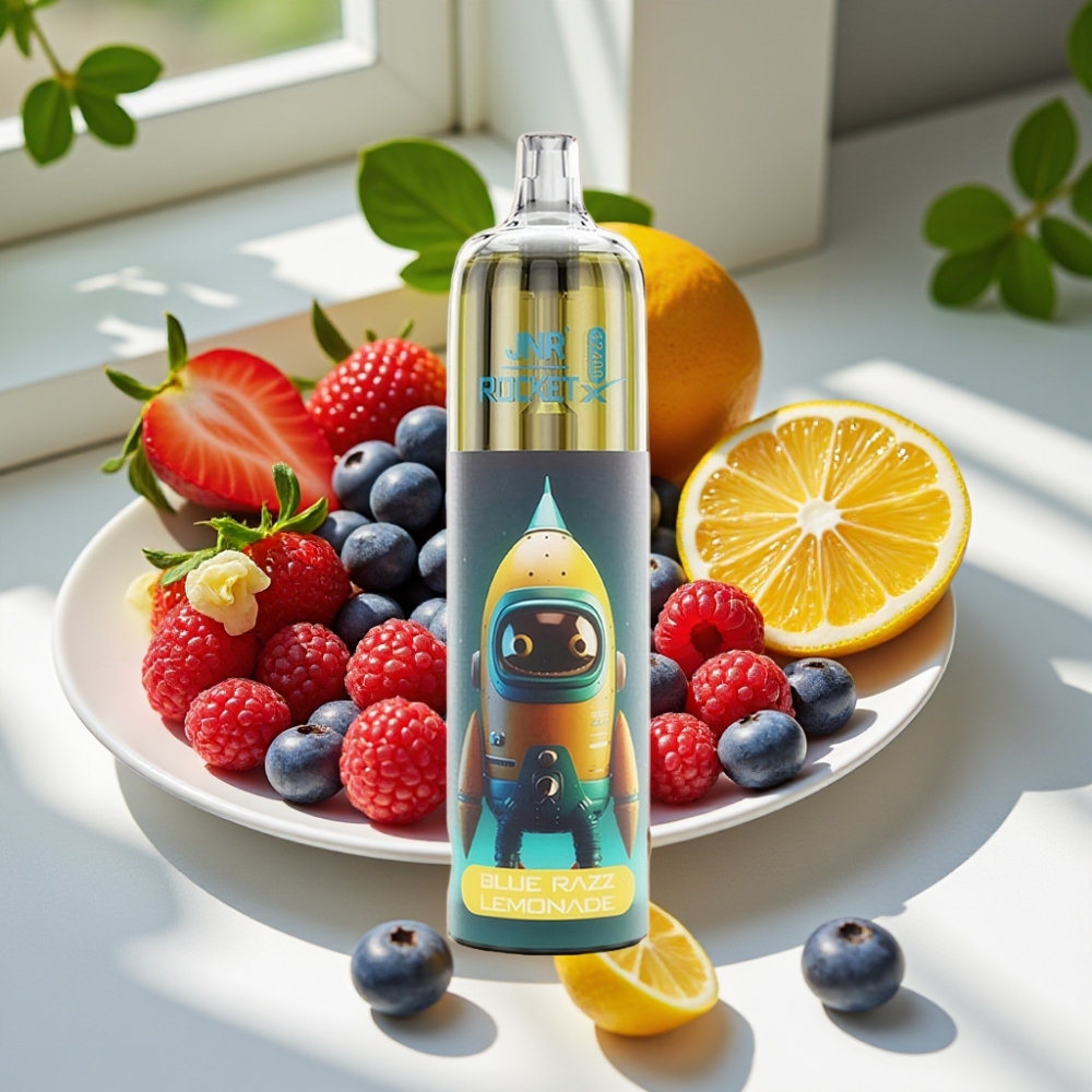JNR Rocket-X 12400 Puffs Disposable Vape with Adjustable Airflow & RGB Lights - Blue Razz Lemonade