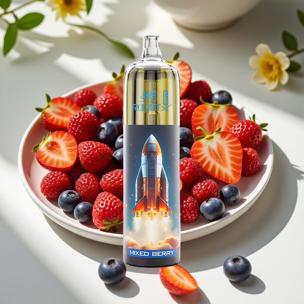 JNR Rocket-X 12400 Puffs Disposable Vape with RGB Lights & Adjustable Airflow Mixed Berry