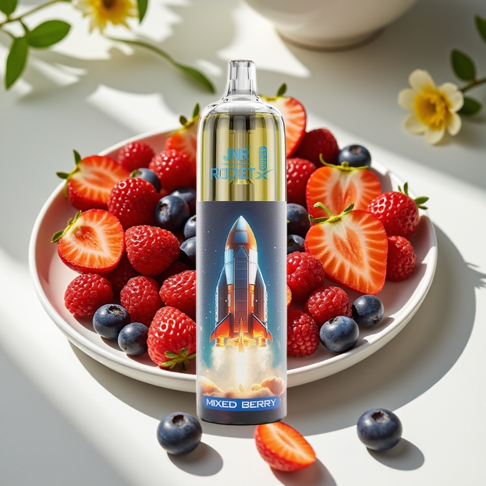 JNR Rocket-X 12400 Puffs Disposable Vape with RGB Lights & Adjustable Airflow Mixed Berry