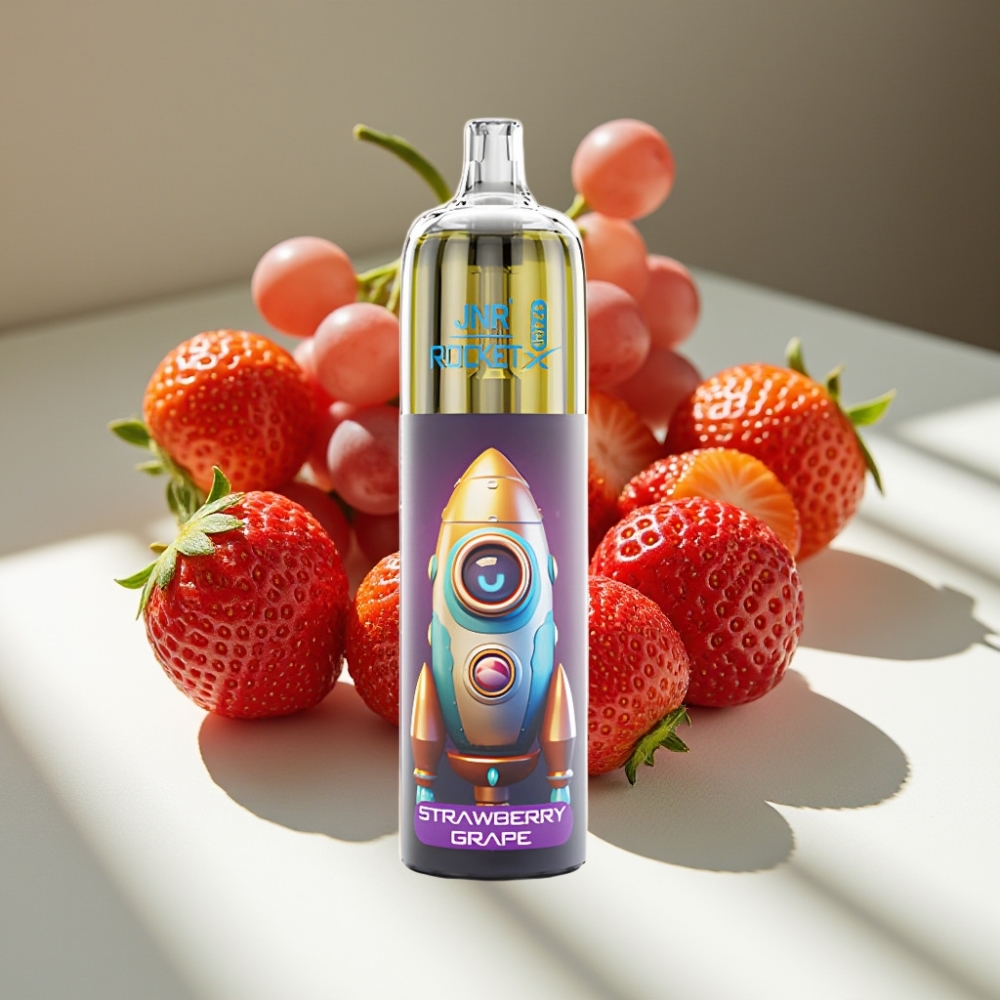 JNR Rocket-X 12400 Puffs Disposable Vape with RGB Lights & Adjustable Airflow Strawberry Grape