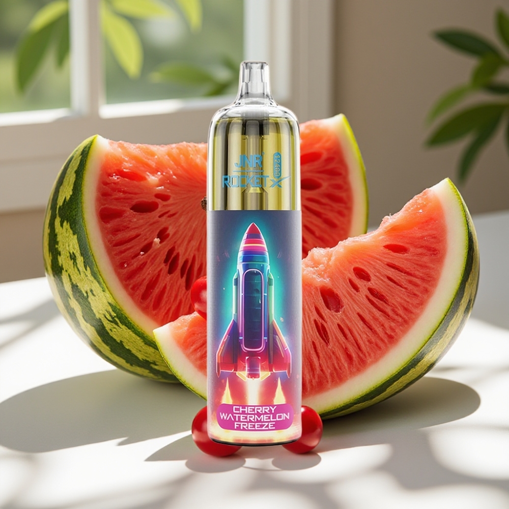 JNR Rocket-X 12400 Puffs RGB Adjustable Airflow Disposable Vape Cherry Watermelon Freeze