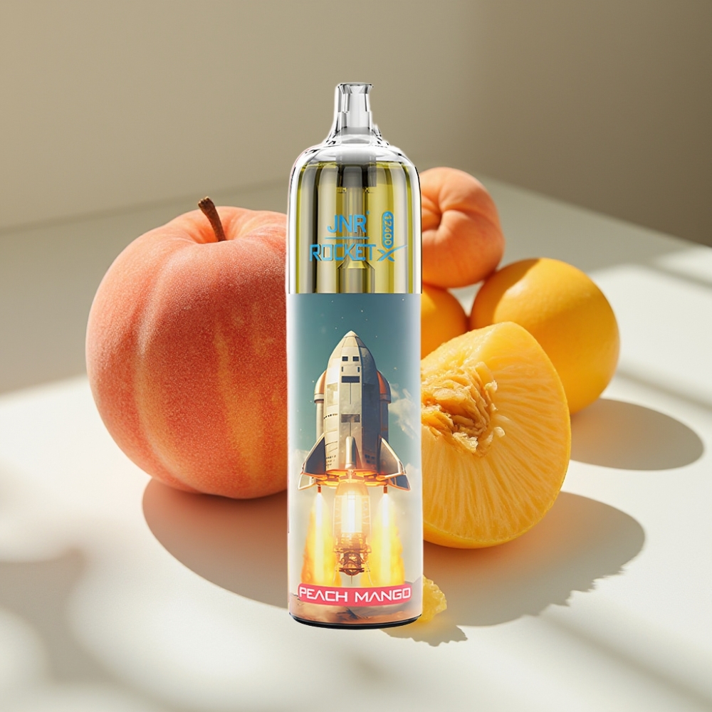 JNR Rocket-X 12400 Puffs RGB Adjustable Airflow Disposable Vape Peach Mango