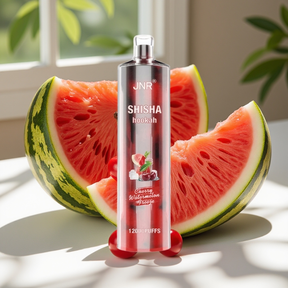 JNR Shisha Hookah 12000 Puffs Disposable Vape Cherry Watermelon Freeze - 24ml/750mAh/0.6 Ohm Mesh