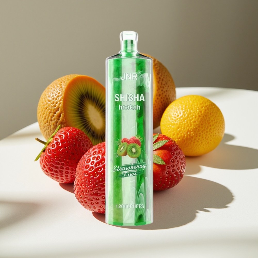 JNR Shisha Hookah 12000 Puffs Disposable Vape Strawberry Kiwi - 750mAh, 24ml, 0.6 Ohm Mesh Coil