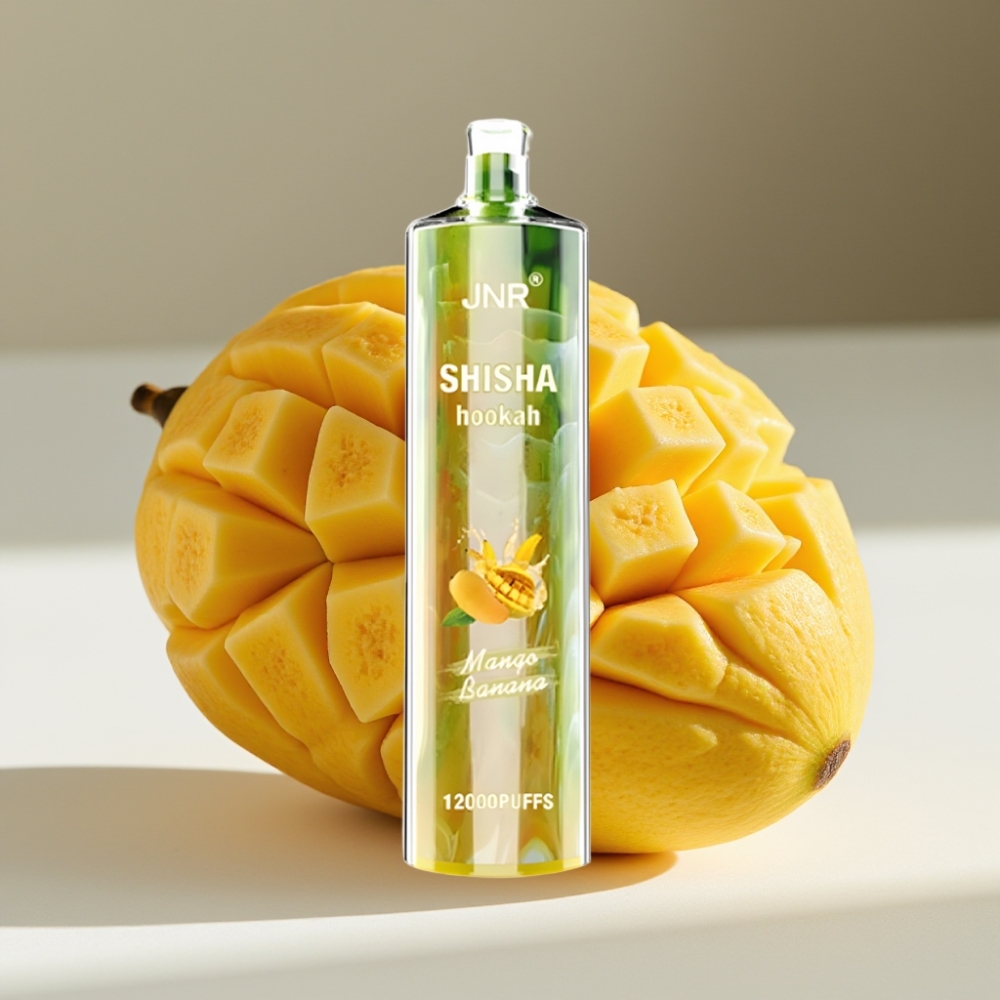 JNR Shisha Hookah 12000 Puffs Disposable Vape with 750mAh Battery & 24ml E-liquid - Mango Banana