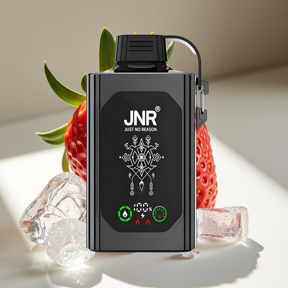 JNR Shisha Hookah Box 20500 Puffs HD Display Dual Mesh Coil Disposable Vape Strawberry Ice