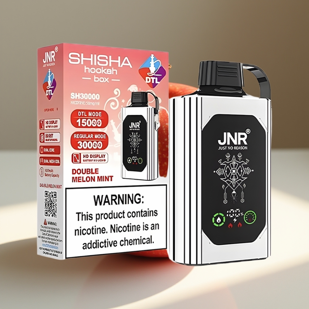 JNR Shisha Hookah Box 20500 Puffs HD Display Dual Mesh Coil Type-C Disposable Vape Double Apple