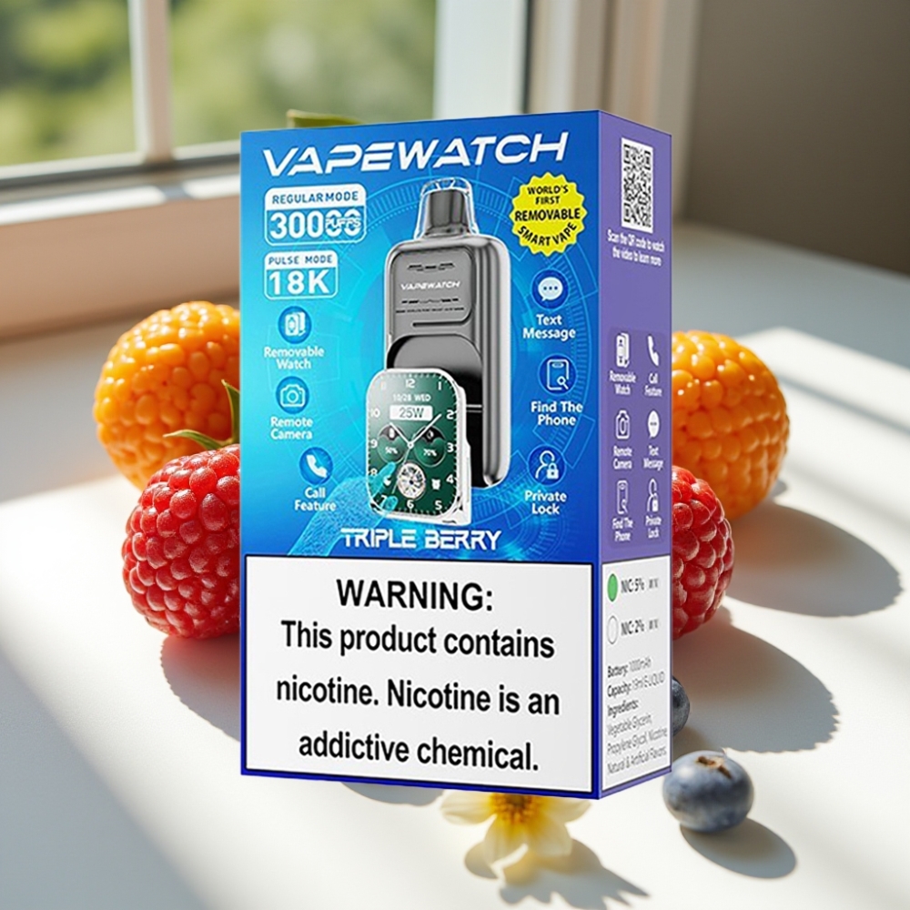 JNR VapeWatch 30000 Puffs Disposable Vape with 19mL Liquid & Dual Mesh Coil