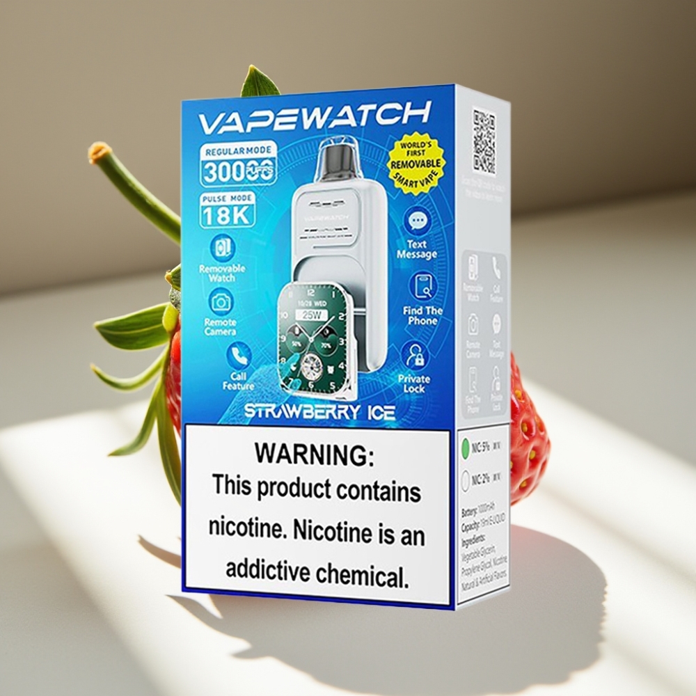 JNR VapeWatch 30000 Puffs Dual Mesh 19mL Strawberry Ice