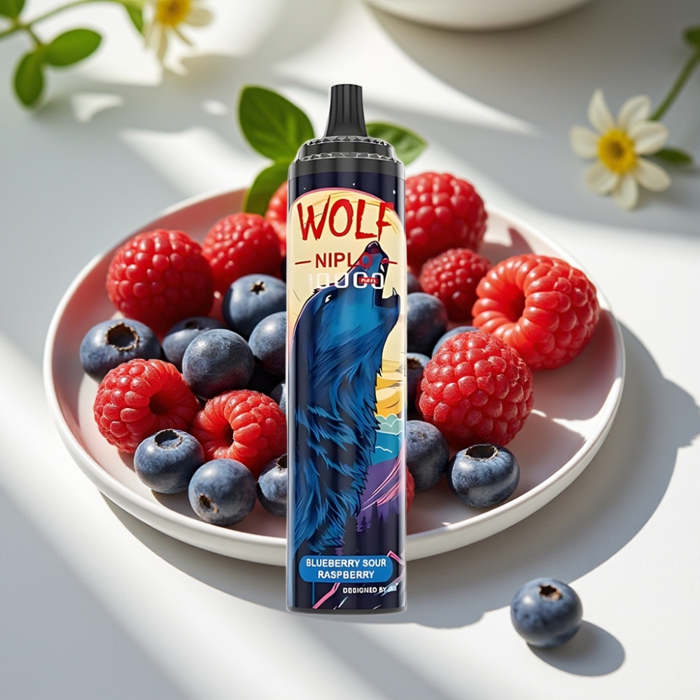 JNR Wolf Niplo 10000 Puffs 20ml Mesh 650mAh Type-C Blueberry Sour Raspberry