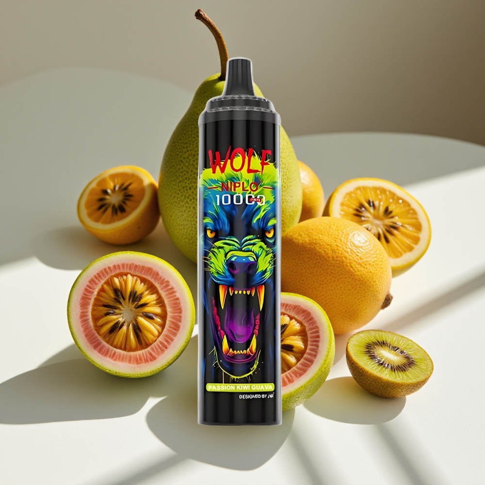 JNR Wolf Niplo 10000 Puffs Mesh 1.0Ω 20ml Disposable Vape Passion Kiwi Guava