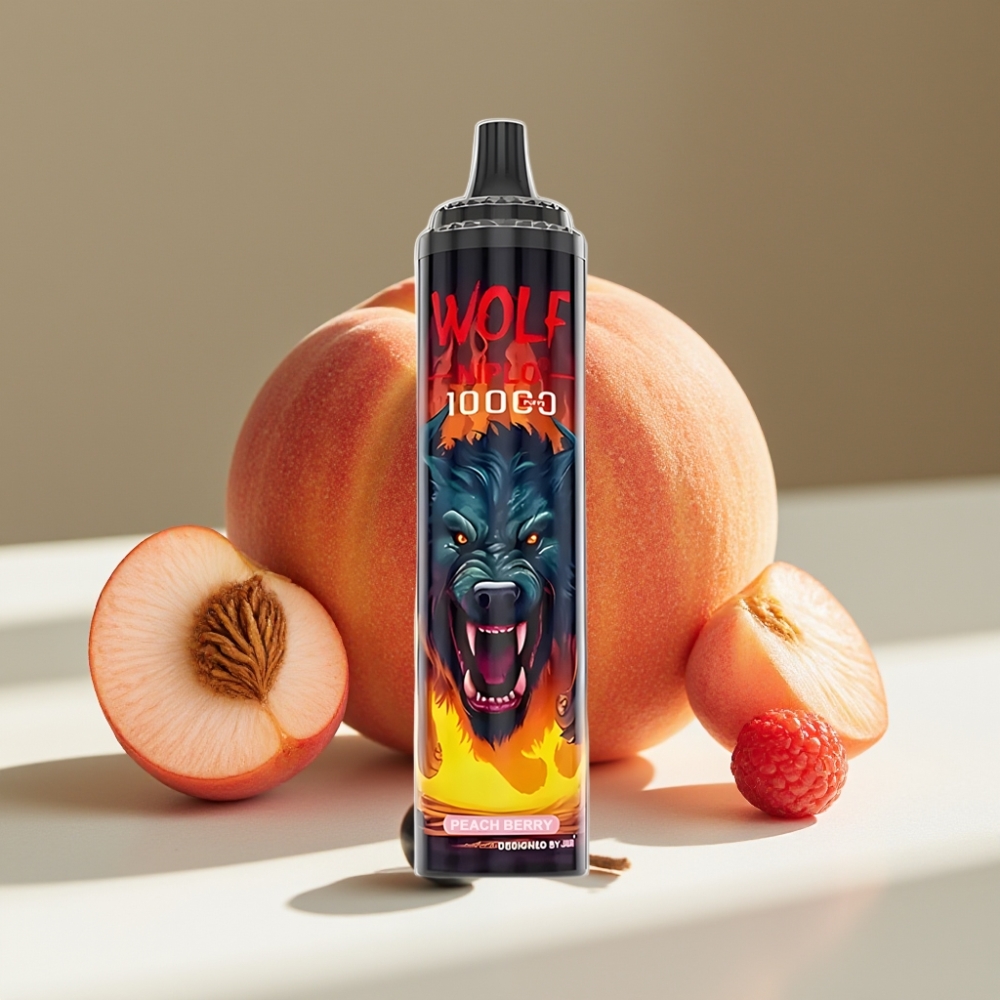 JNR Wolf Niplo 10000 Puffs Peach Berry 20ml 5% Mesh Disposable Vape
