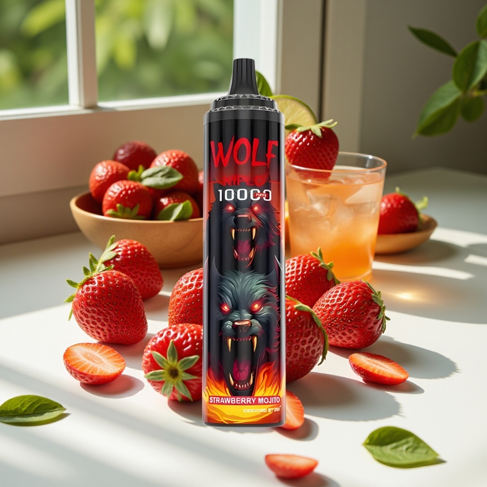 JNR Wolf Niplo 10000 Puffs Strawberry Mojito 20ml 5% Mesh