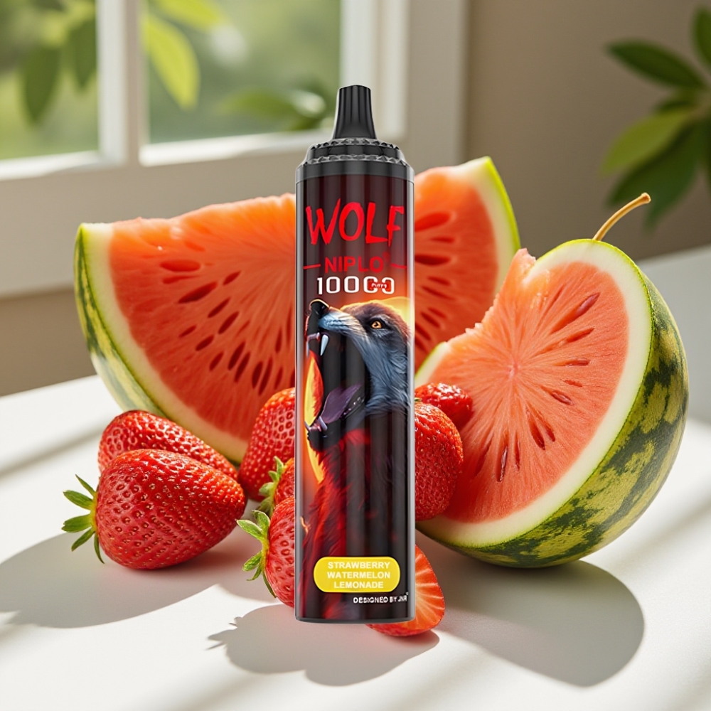 JNR Wolf Niplo 10000 Puffs Strawberry Watermelon Lemonade Disposable Vape with 20ml E-liquid & 650mAh Battery