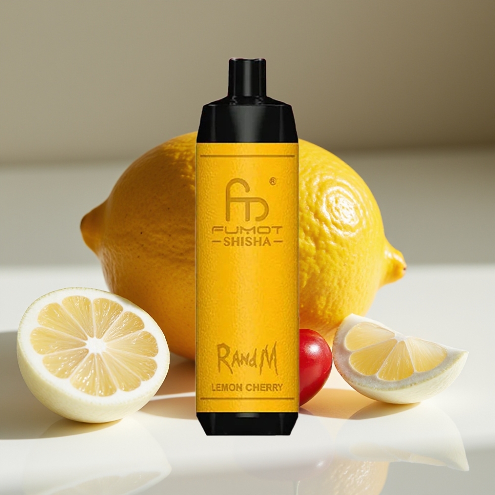 RandM Fumot Shisha 10000 Puffs 18ml 0.6ohm Mesh Disposable Vape Lemon Cherry
