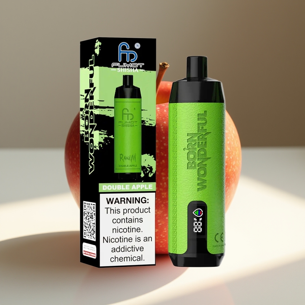RandM Fumot Shisha 10000 Puffs Disposable Vape with LED Indicator & 850mAh Battery – Double Apple
