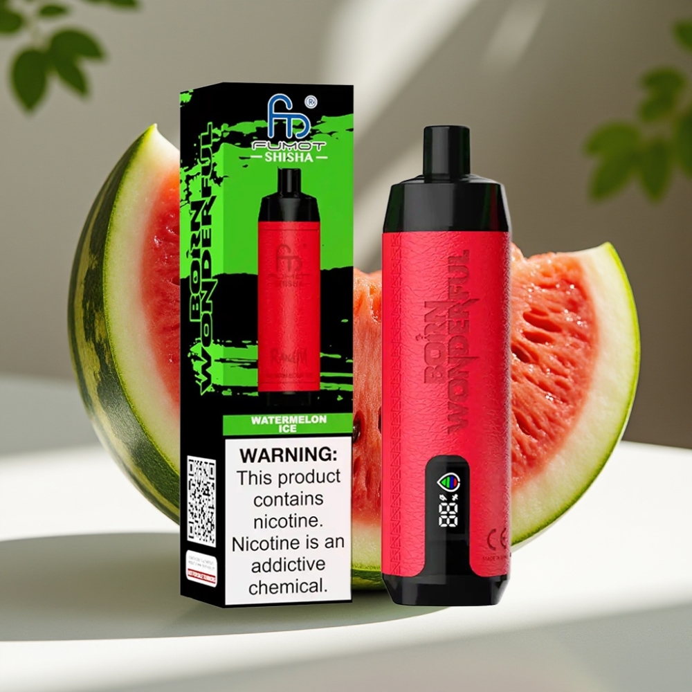 RandM Fumot Shisha 10000 Puffs Disposable Vape with LED Indicator & Type-C Port – Watermelon Ice