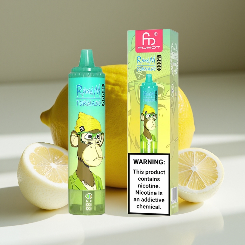 RandM Fumot Tornado 15000 Puffs 25ml Mesh Coil Disposable Vape Lemon Lime