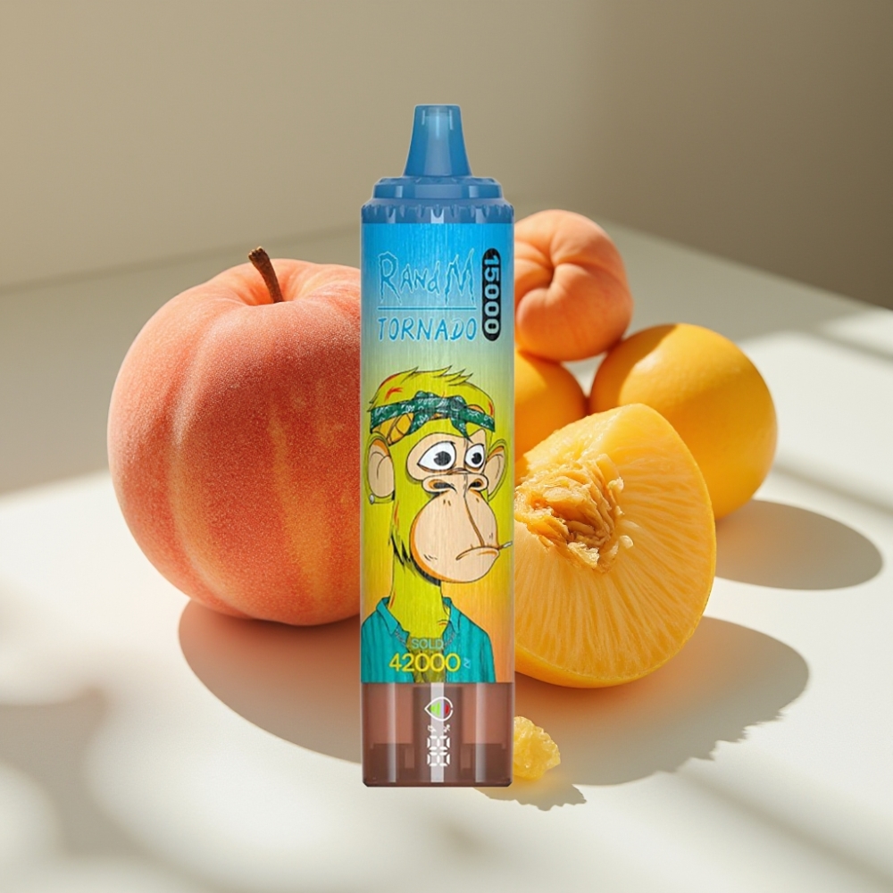 RandM Fumot Tornado 15000 Puffs 25ml Mesh Coil Disposable Vape Peach Mango