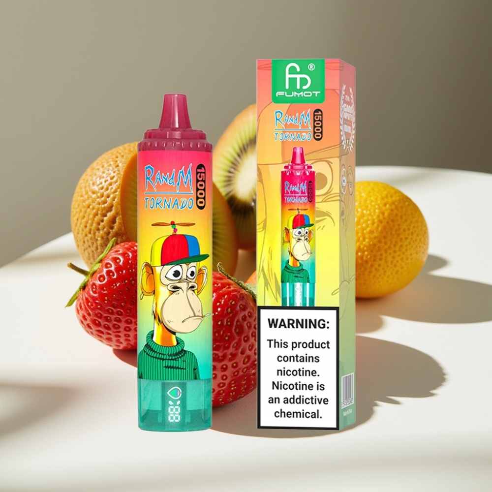 RandM Fumot Tornado 15000 Puffs 25ml Mesh Coil Disposable Vape Strawberry Kiwi