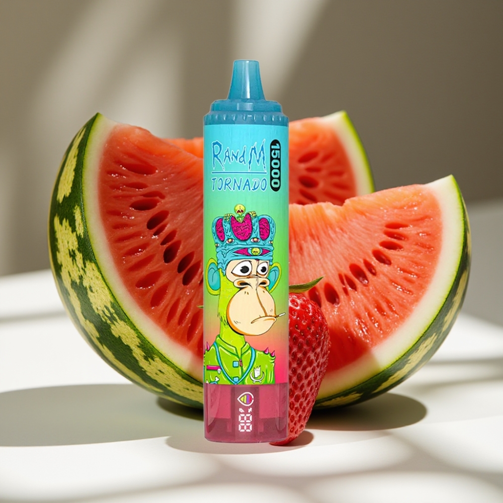 RandM Fumot Tornado 15000 Puffs 25ml Mesh Coil Disposable Vape Strawberry Watermelon