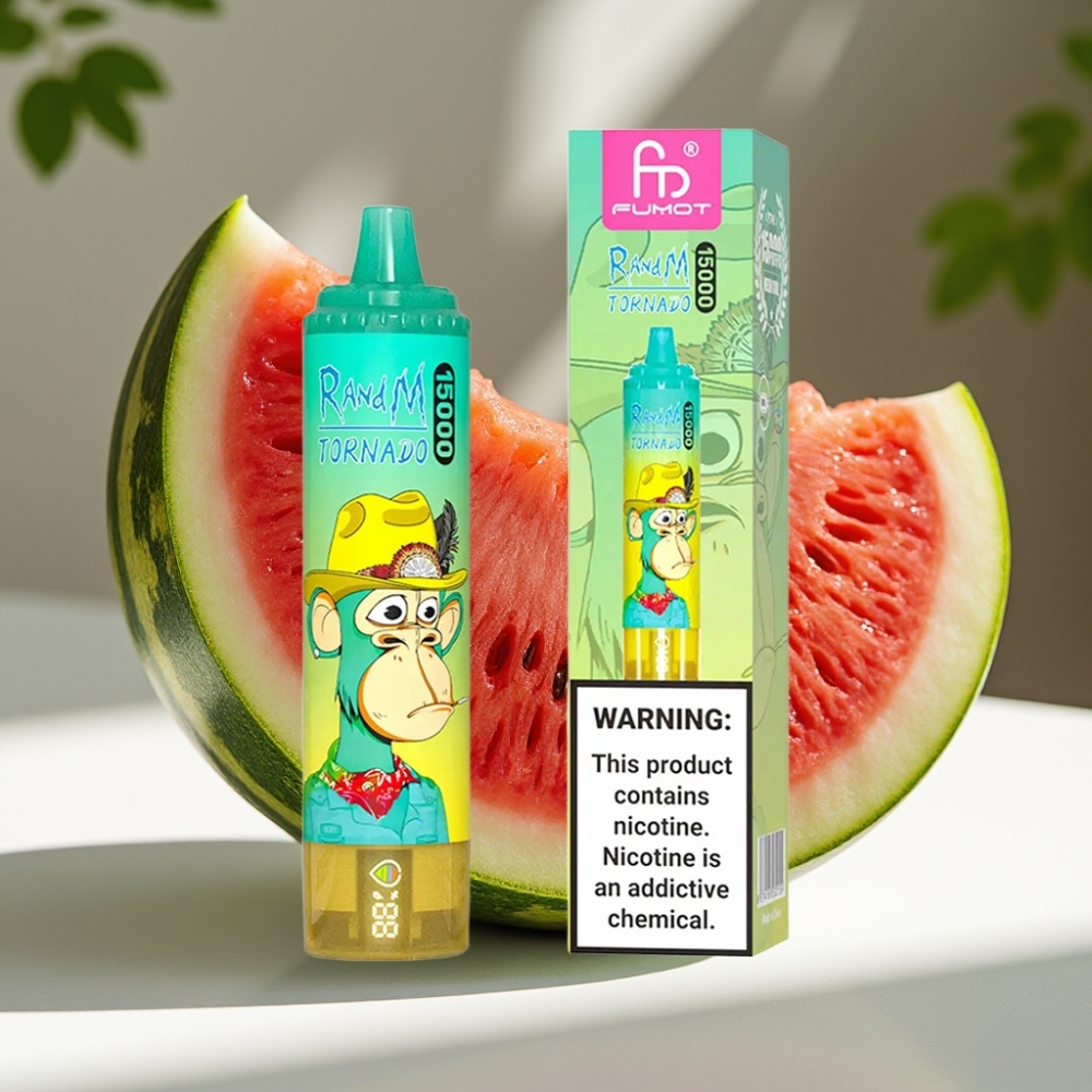 RandM Fumot Tornado 15000 Puffs 25ml Mesh Coil Disposable Vape Watermelon Ice