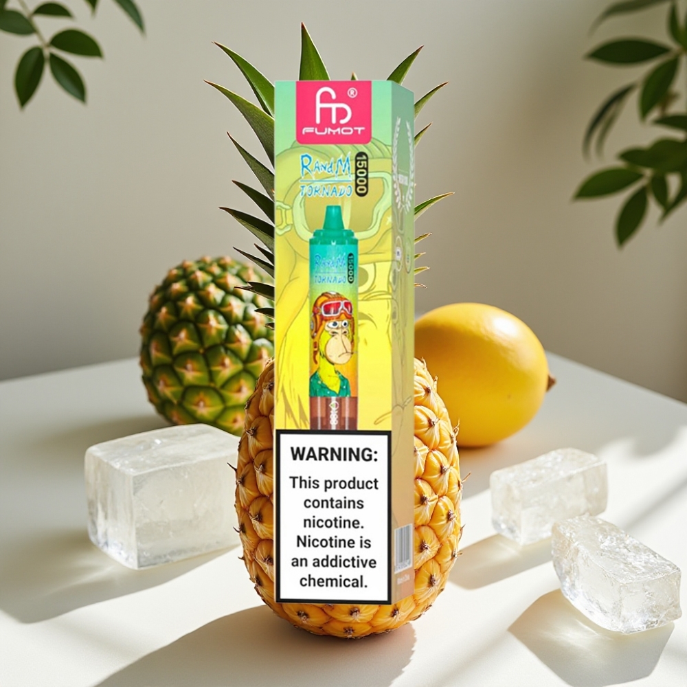 RandM Fumot Tornado 15000 Puffs 25ml Mesh Disposable Vape Pineapple Ice