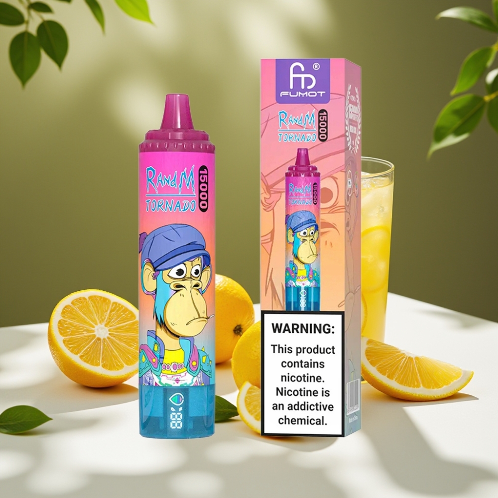 RandM Fumot Tornado 15000 Puffs Disposable Vape 25ml 850mAh Mesh Coil Lemonade