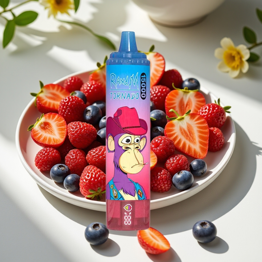 RandM Fumot Tornado 15000 Puffs Disposable Vape - 25ml Liquid, 850mAh, Mesh Coil, Mixed Berry