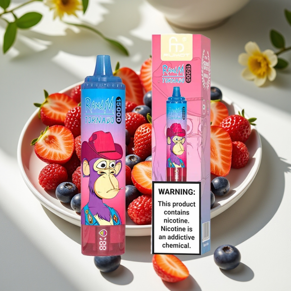 RandM Fumot Tornado 15000 Puffs Disposable Vape - 25ml Liquid, 850mAh, Mesh Coil, Mixed Berry