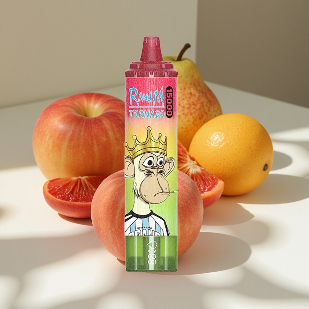 RandM Fumot Tornado 15000 Puffs Disposable Vape with 25ml Liquid & Mesh Coil – Apple Peach Pear