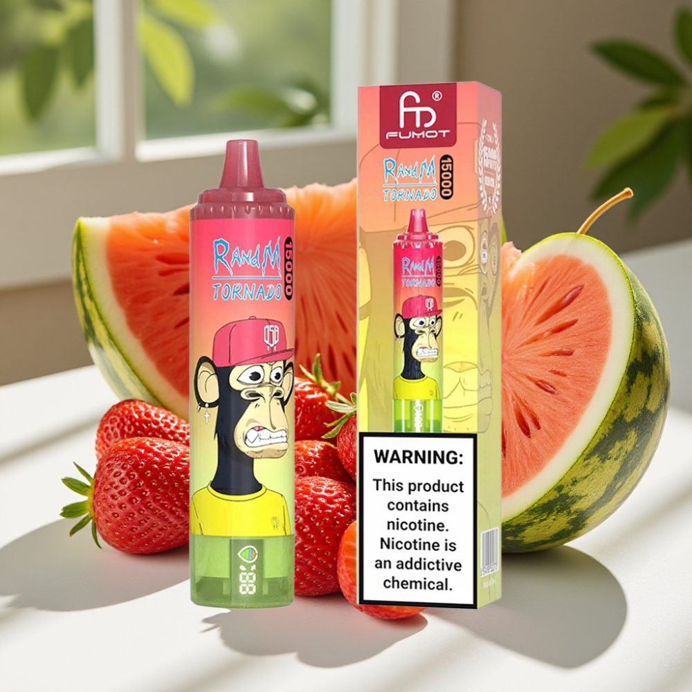 RandM Fumot Tornado 15000 Puffs Mesh Coil Disposable Vape Strawberry Watermelon Lemonade
