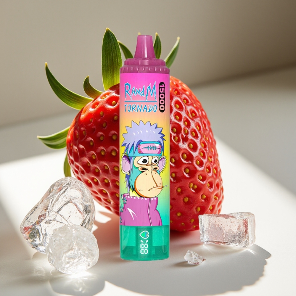 RandM Fumot Tornado 15000 Puffs Mesh Coil Strawberry Ice Disposable Vape
