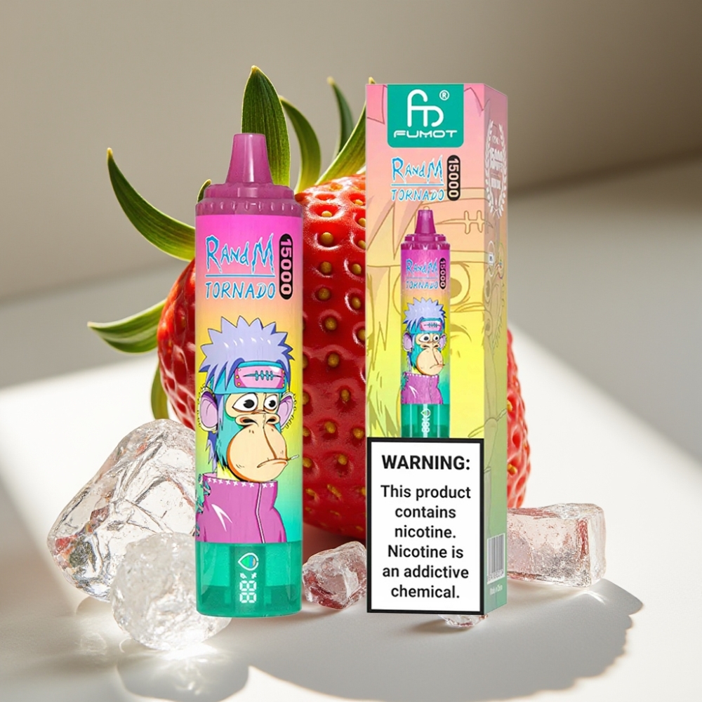 RandM Fumot Tornado 15000 Puffs Mesh Coil Strawberry Ice Disposable Vape