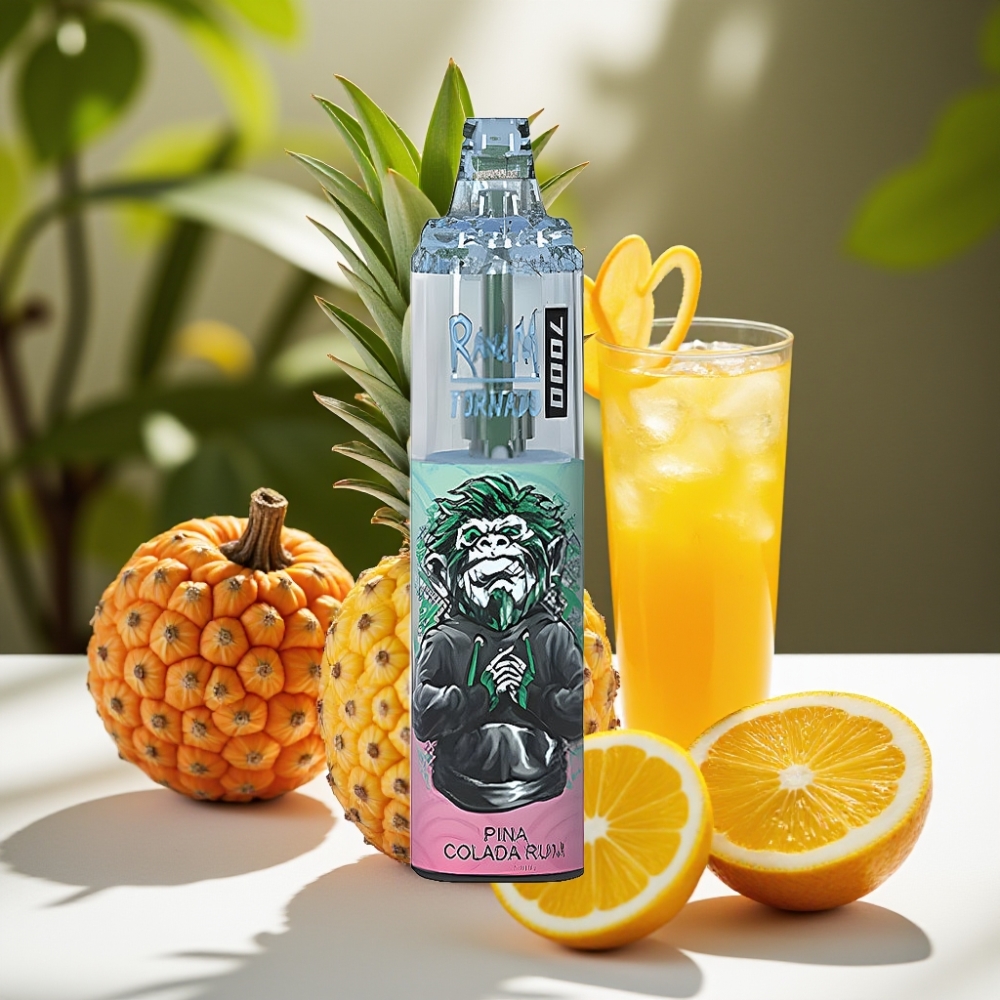 RandM Fumot Tornado 7000 Puffs Disposable Vape with Mesh Coil & RGB Light – Pina Colada Rum