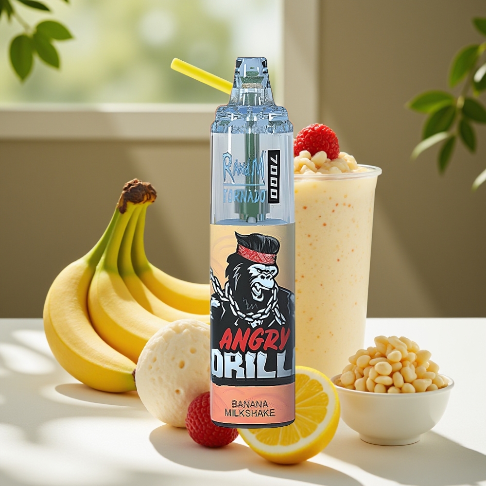 RandM Fumot Tornado 7000 Puffs Disposable Vape with Mesh Coil & Type-C Port - Banana Milkshake