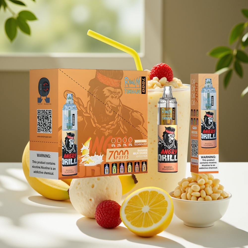 RandM Fumot Tornado 7000 Puffs Disposable Vape with Mesh Coil & Type-C Port - Banana Milkshake