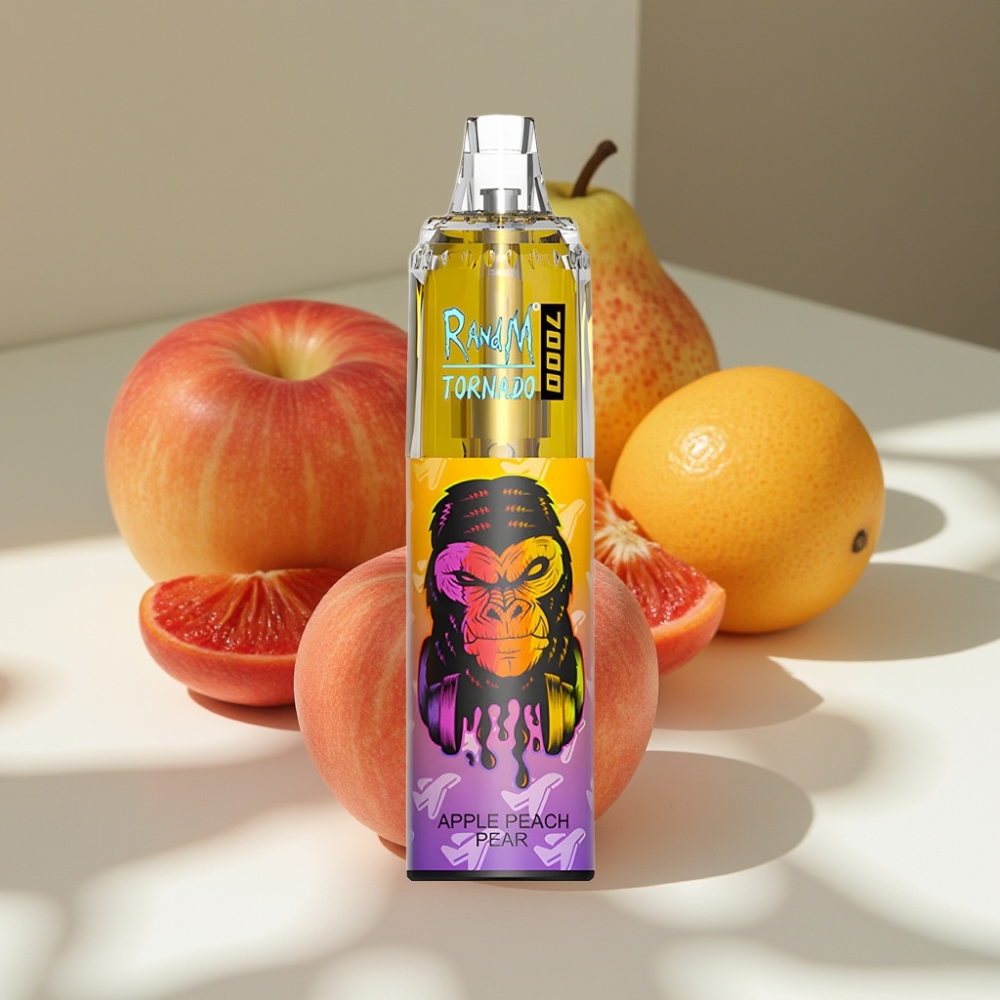 RandM Fumot Tornado 7000 Puffs Mesh Coil Disposable Vape Apple Peach Pear
