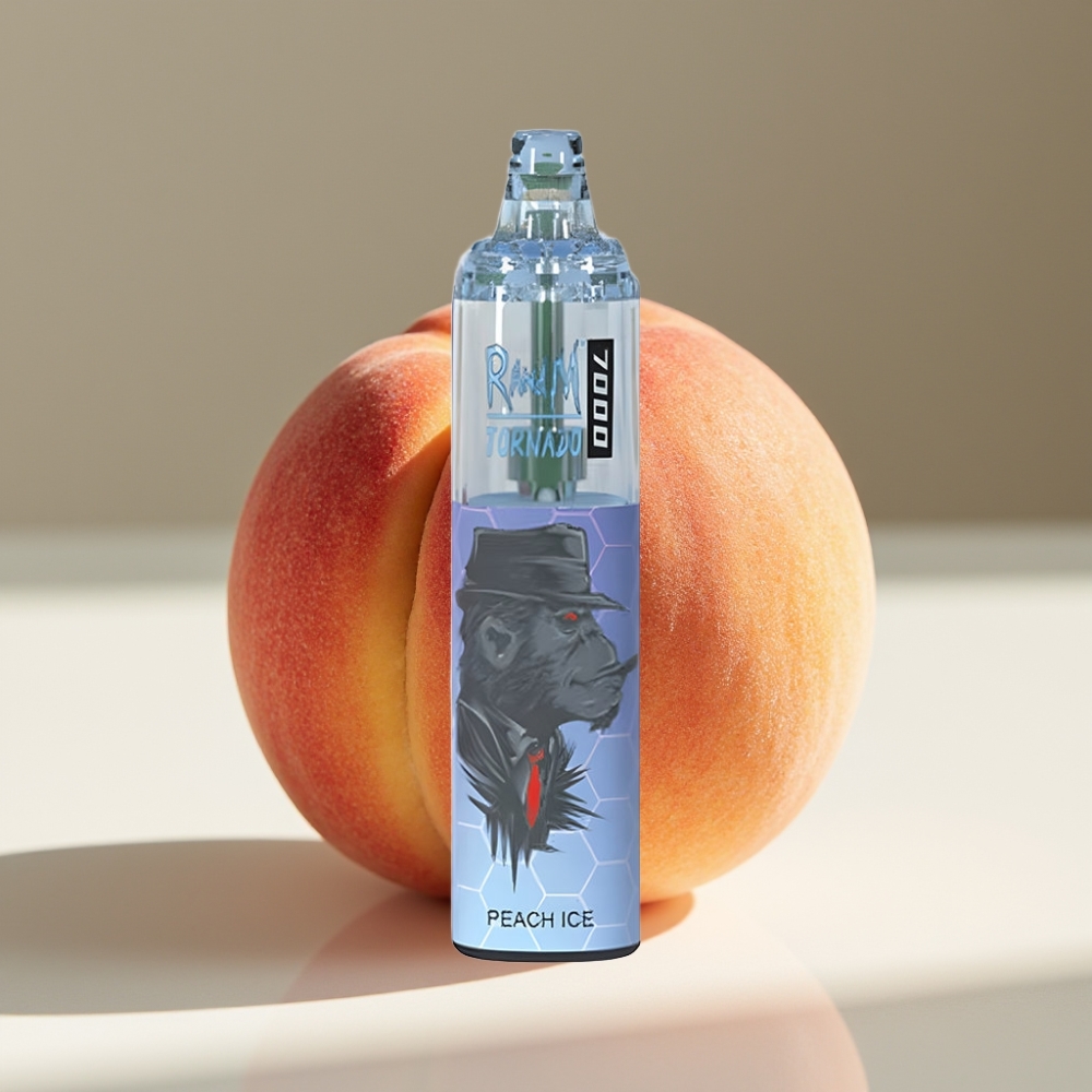 RandM Fumot Tornado 7000 Puffs Mesh Coil Disposable Vape Peach Ice
