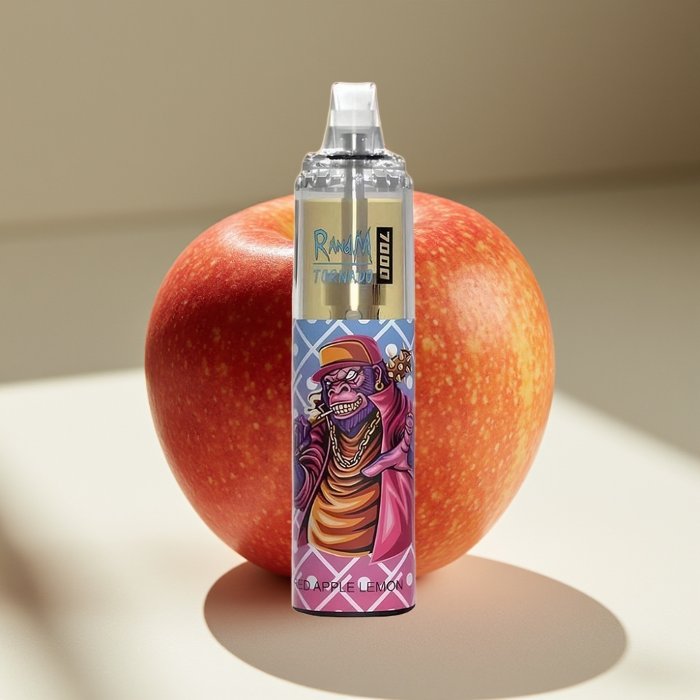 RandM Fumot Tornado 7000 Puffs Mesh Coil Disposable Vape Red Apple Lemon