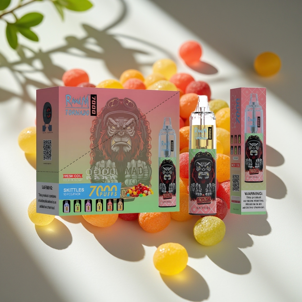 RandM Fumot Tornado 7000 Puffs Mesh Coil Disposable Vape Skittles