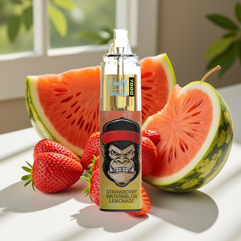 RandM Fumot Tornado 7000 Puffs Mesh Coil Disposable Vape Strawberry Watermelon Lemonade